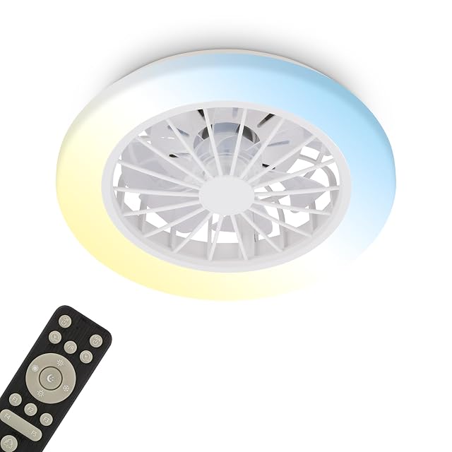 Briloner compact ceiling fan light, 38 cm, with remote control