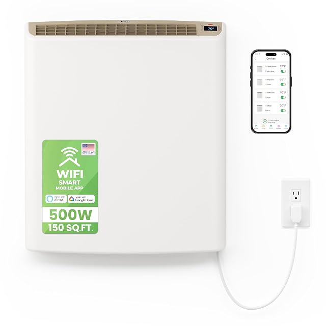Smart Envi plug-in electric wall panel heater, slim white profile