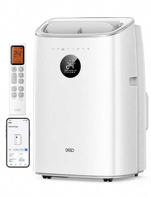 Dreo AC318S portable air conditioner with magnetic remote and window installation panel
