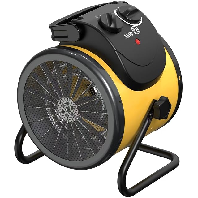 Dura Heat electric forced air heater in steel with adjustable stand