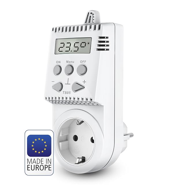 Elektrobock TS05 digital plug-in outlet thermostat with LCD display