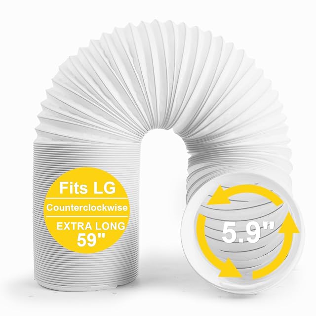 Aukney portable air conditioner exhaust hose, white with steel ring