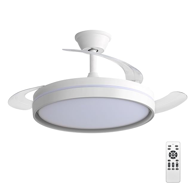 EXTRASTAR ceiling fan with folding blades and integrated LED light