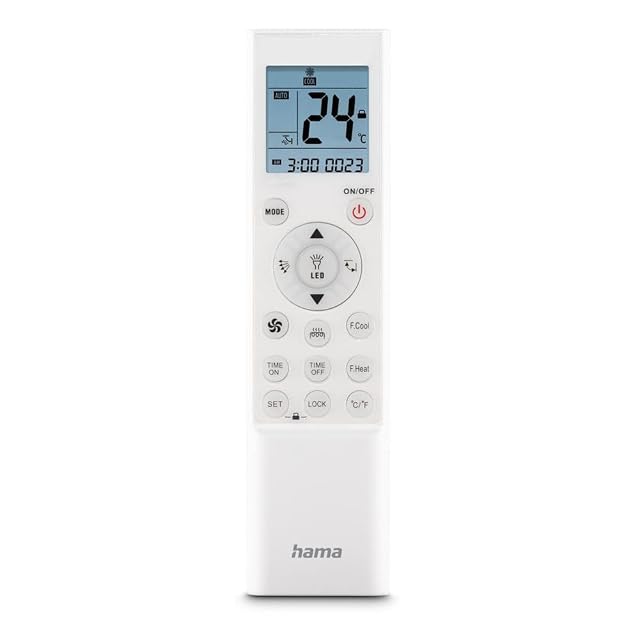 Hama 00221040 universal infrared remote for air conditioners, with wall-mount holder