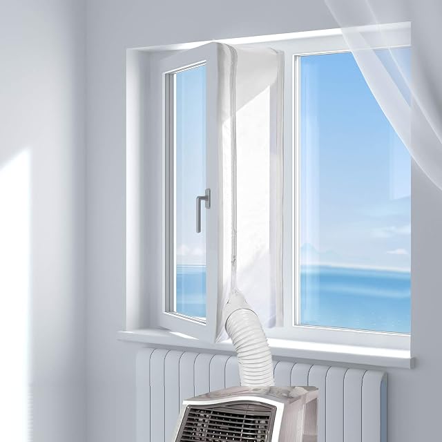 HOOMEE fabric window seal kit for a portable air conditioner exhaust hose