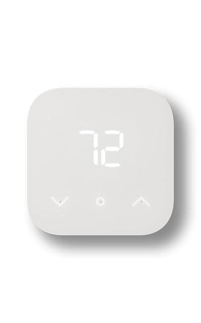 Amazon Smart Thermostat on a wall with simple display