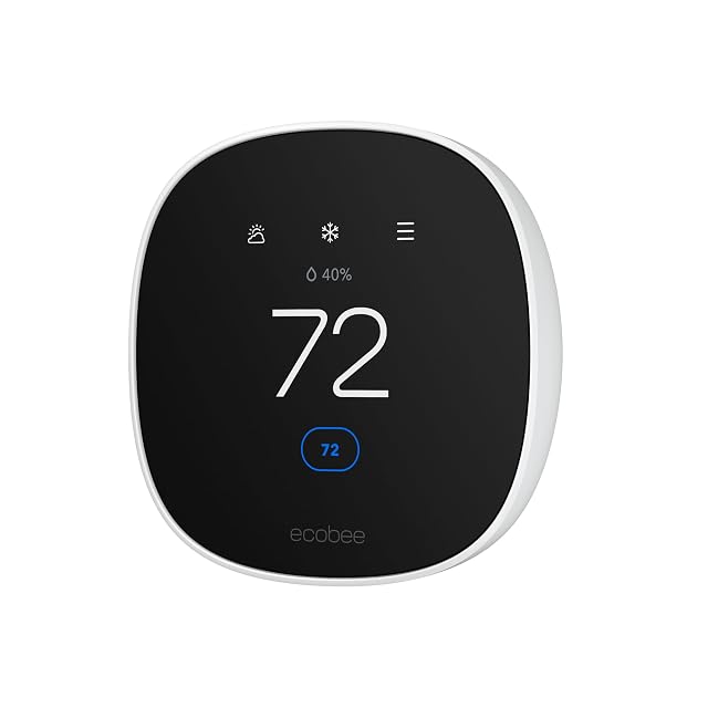 ecobee Smart Thermostat Essential on a wall with digital display