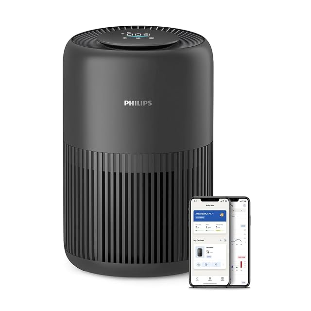 Philips 900 Series air purifier, black, with digital display