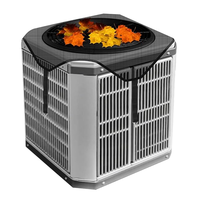 botyboty mesh air conditioner cover with elastic ropes on an outdoor condenser