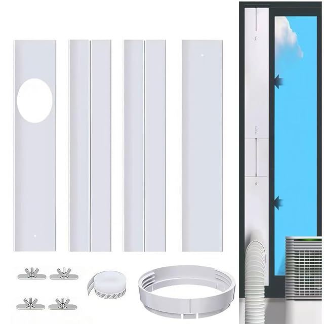 RIRIDAMAI adjustable PVC window plate kit with a 150mm exhaust hose opening