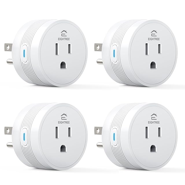 EIGHTREE 15A smart plug, compact round white body