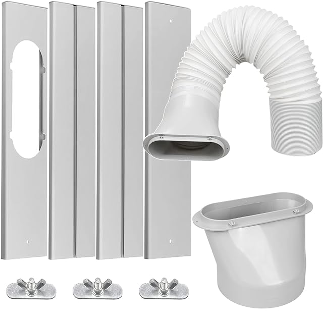 TKOBAIV portable air conditioner window vent kit with plates and exhaust hose